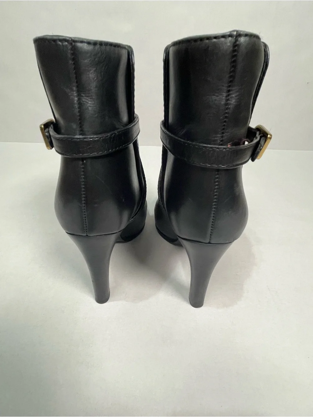 TORY BURCH | Dorese Black Leather High-Heel Stiletto Ankle Boots | 6.5